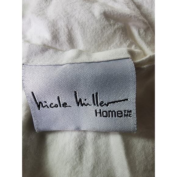 NICOLE MILLER HOME White Frayed Stripe STANDARD Pillow Shams - Set of 2 - Picture 7 of 10
